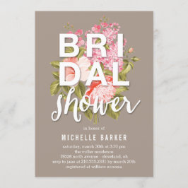 Invitación Fondo floral EDITABLE COLOR ducha de novia
