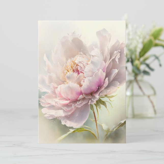 Invitación Fondo floral. Florecimiento de primavera (Anverso de pie)