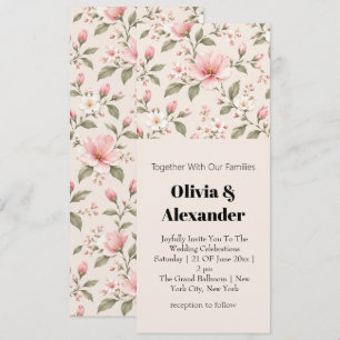 Invitación Fondo floral sin costuras de flor de cerezo rosa s