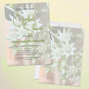 Invitación Fondo floral sutil de suculentas para despedida de