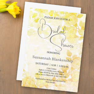 Invitación Fondo floral sutil pastel para ducha de novia