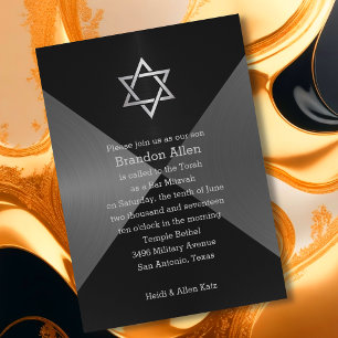 Invitación Fondo geométrico de Bar Mitzvah