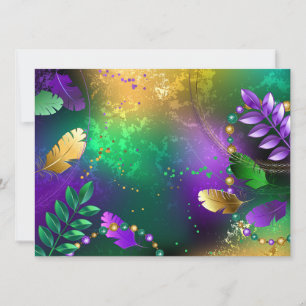 Invitación Fondo irlandés mardi gras con cuentas