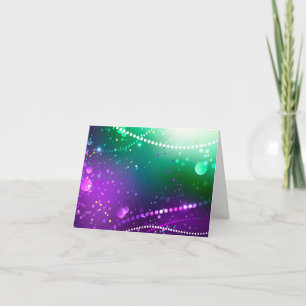 Invitación Fondo morado festivo Mardi Gras