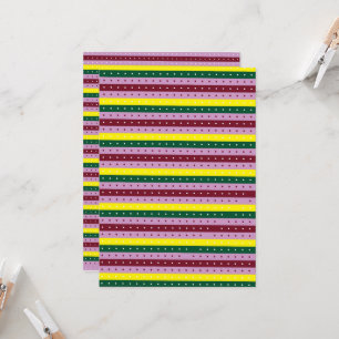 Invitación fondo multicolor a rayas con puntos
