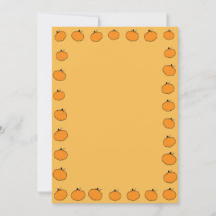 Invitación Fondo naranja de borde de temporada de otoño de ca