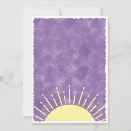 Invitación Fondo personalizado de acuarela de sol para baby s