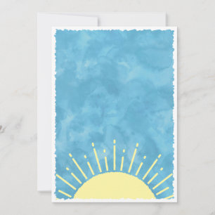Invitación Fondo personalizado de acuarela de sol para baby s