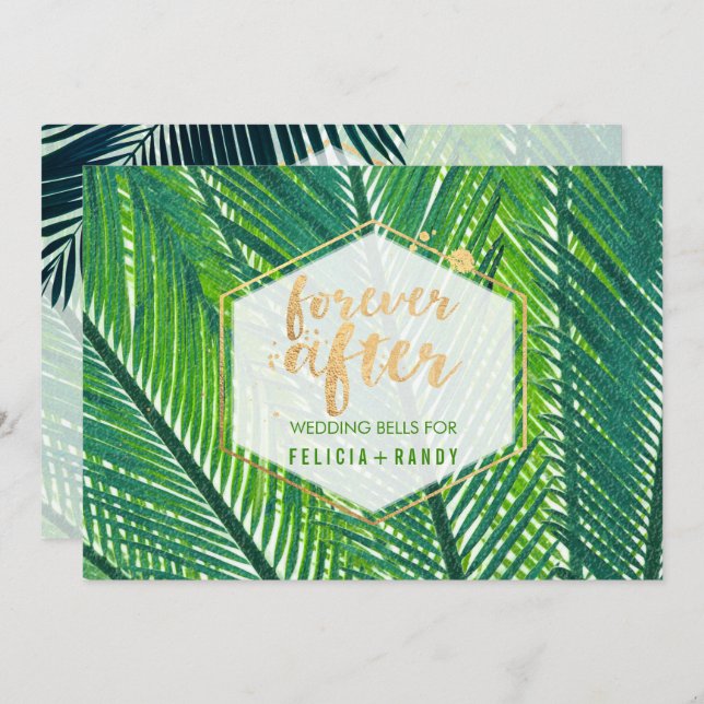 Invitación Fondo PixDezines Hawaiian Palm Fronds/DIY (Anverso / Reverso)