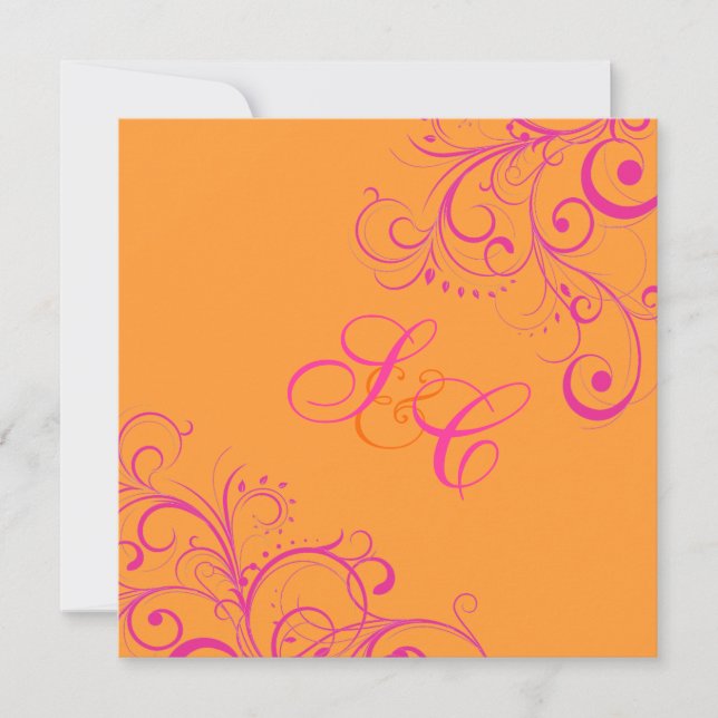 Invitación Fondo PixDezines Hot PInk Swirls/DIY (Anverso)