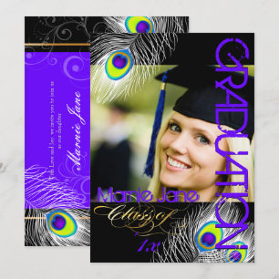 Invitación Fondo PixDezines Peacock Graduación/DIY