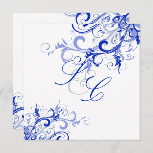 Invitación Fondo PixDezines Royal Blue Swirls/DIY