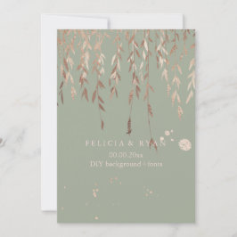 Invitación Fondo PixDezines Willow/Faux Pink Gold/DIY