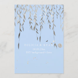 Invitación Fondo PixDezines Willow/Faux Silver/DIY