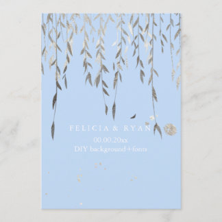 Invitación Fondo PixDezines Willow/Faux Silver/DIY