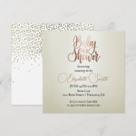 Invitación Fondo plateado, confeti, baby shower