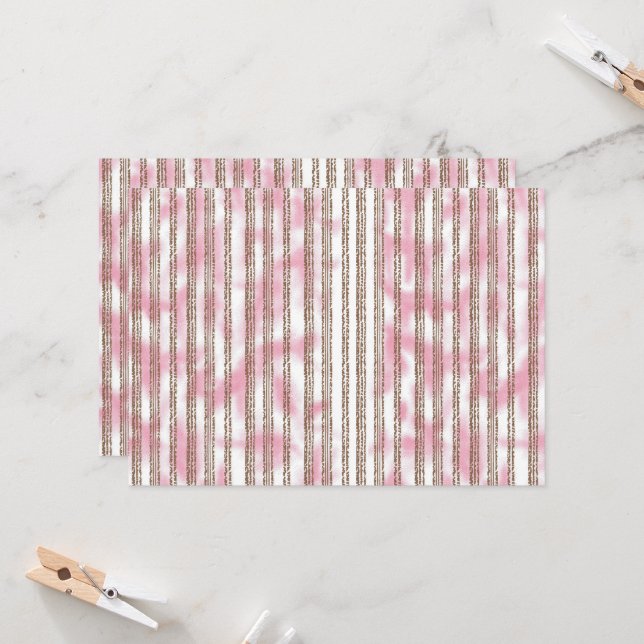 Invitación fondo rayado rosa y blanco (Anverso/Reverso In Situ)