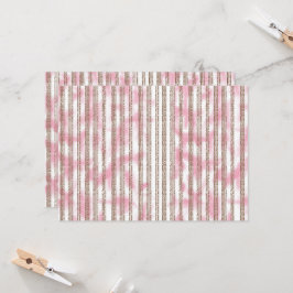 Invitación fondo rayado rosa y blanco