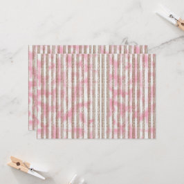 Invitación fondo rayado rosa y blanco