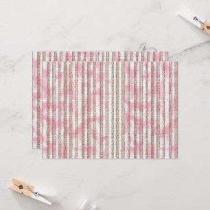 Invitación fondo rayado rosa y blanco