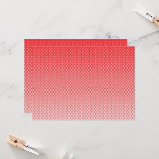 Invitación fondo rojo y blanco con cuadrados pequeños (Anverso/Reverso In Situ)