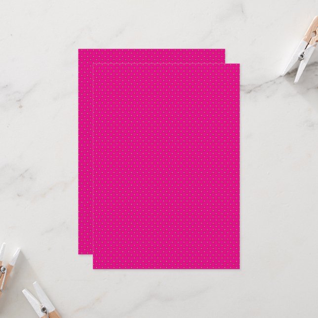 Invitación fondo rosa con puntos de polka blanco (Anverso/Reverso In Situ)
