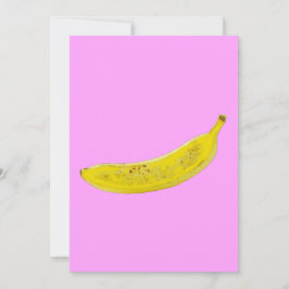 Invitación Fondo rosa del arte pop Banana