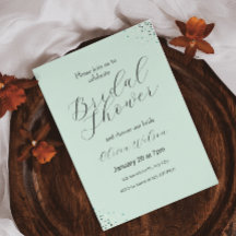 Fondo verde ducha de novia Minimalista negra