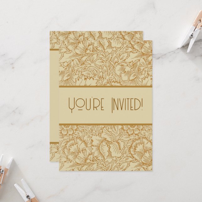 Invitación fondos de pantalla de William Morris Poppy Floral (Anverso/Reverso In Situ)