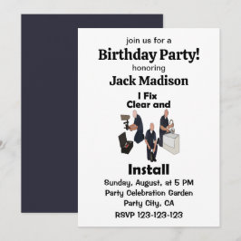 Invitación Fontanero arreglo instalación cumpleaños