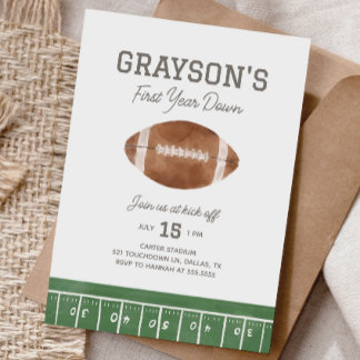 Invitación Football 1st Birthday Invitation, First Year Down