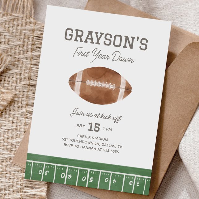 Invitación Football 1st Birthday Invitation, First Year Down  (Subido por el creador)