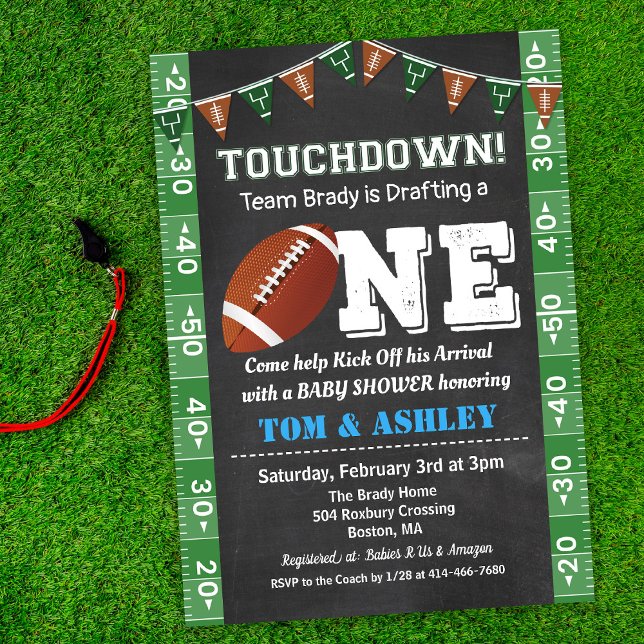 Invitación Football 1st First Birthday Chalkboard Invitation (Subido por el creador)