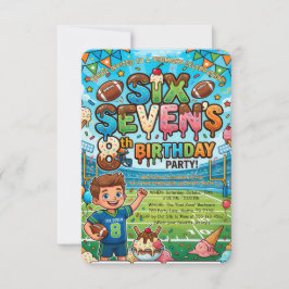 Invitación Football and Ice Cream 8th Birthday Party