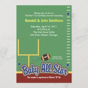 Invitación FOOTBALL Baby All Stars Baby Shower Invitó a Maroo