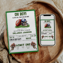 Invitación Football Baby Shower | A Little All Star Is On His