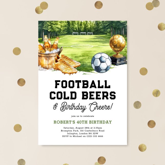 Invitación Football, Beers & Cheers Adult Birthday (Subido por el creador)
