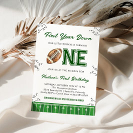 Invitación Football Birthday Party First Year Down