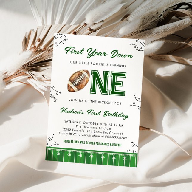 Invitación Football Birthday Party First Year Down (Subido por el creador)