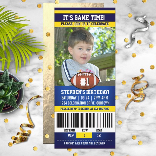 Invitación Football Birthday Photo Template (Subido por el creador)