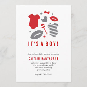 Invitación Football Boy Baby Shower