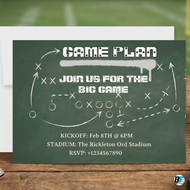 Invitación Football Game Plan Chalkboard Big Game Party (Subido por el creador)