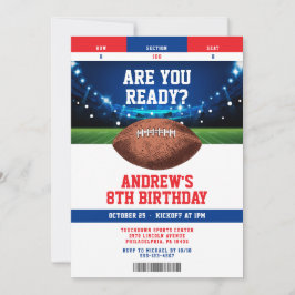 Invitación Football Kids Birthday Party Ticket Invitation