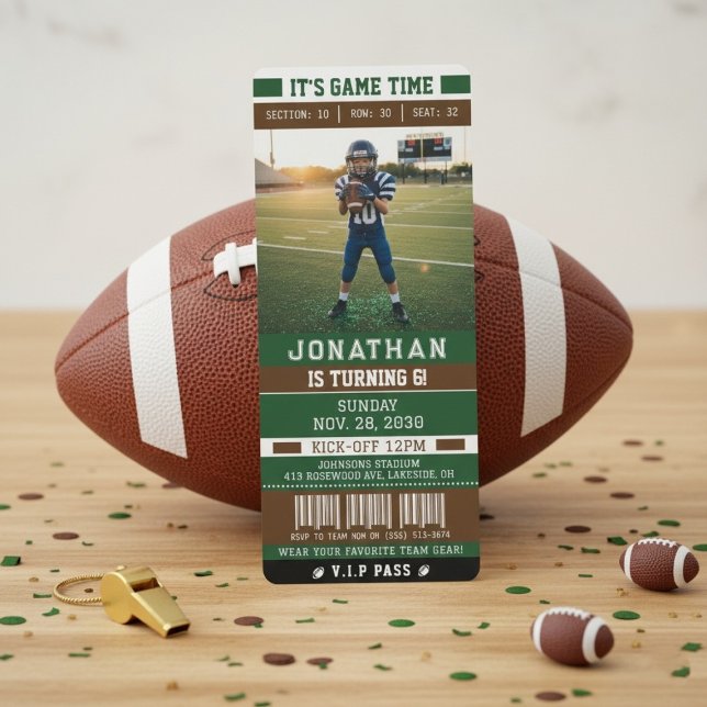 Invitación Football Season Ticket Birthday Party Sports (Subido por el creador)