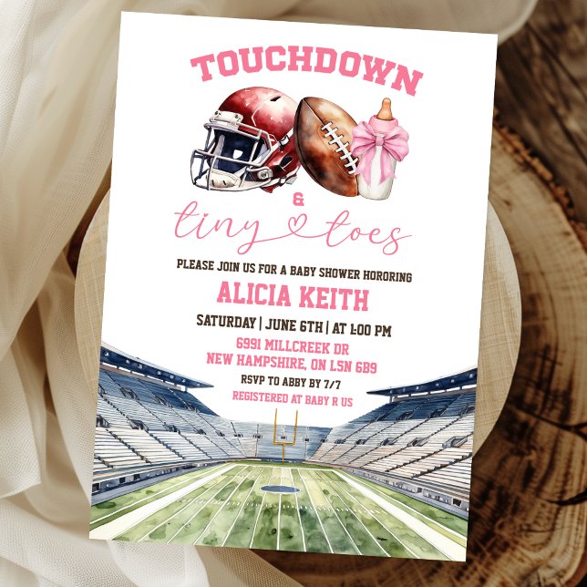 Invitación Football Theme Girl Baby Shower (Subido por el creador)