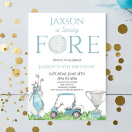 Invitación Fore Blue Golf 4ª fiesta de cumpleaños