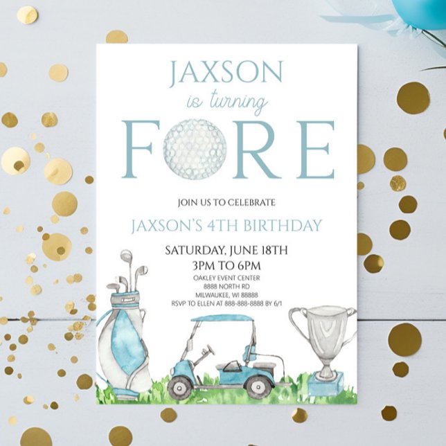 Invitación Fore Blue Golf 4ª fiesta de cumpleaños (Subido por el creador)
