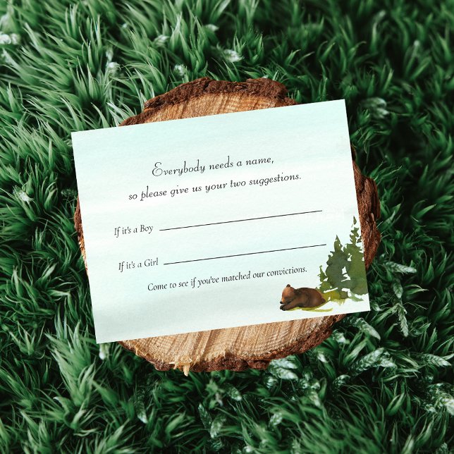 Invitación Forest Adventure Baby Name Suggess Bear Game (Subido por el creador)