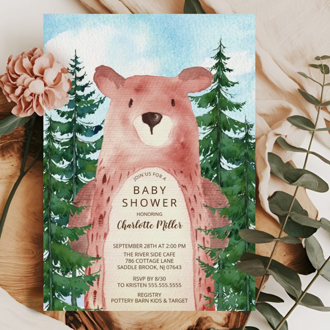 Invitación Forest Adventure Bear Boys Baby Shower (Subido por el creador)
