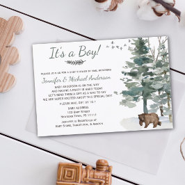 Invitación Forest Adventure Boy Lleva Baby Shower Por Correo